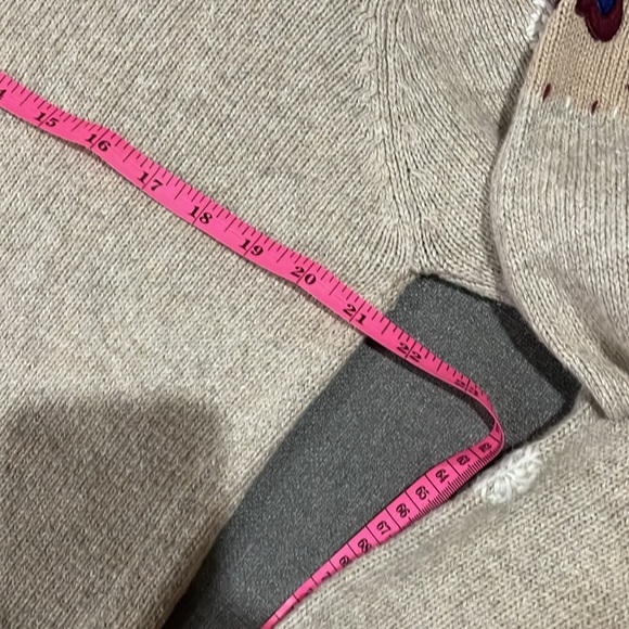 Croft & Barrow Snowman Hearts Snowflakes Christmas Sweater Beige Button‎ PL - Picture 10 of 16